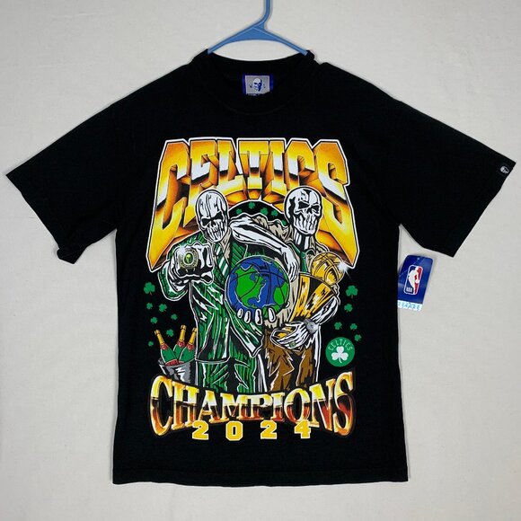 Warren Lotas Boston Celtics 2024 Champions Black Tee T-shirt Small